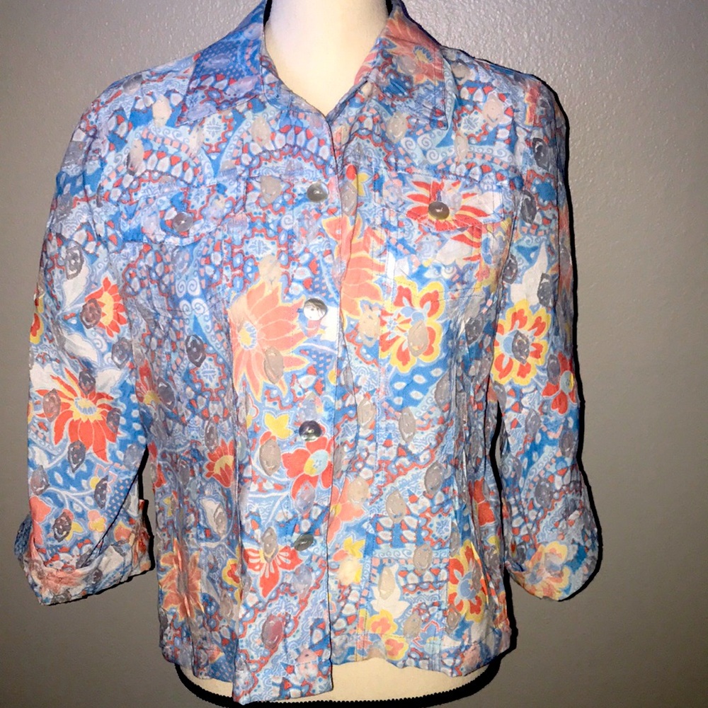 RUBY RD. Button Down Lightweight Jacket.